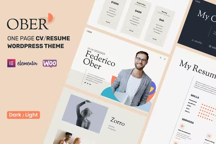 ober-cv-resume-wordpress-theme.jpg OBER – CV Resume WordPress Theme